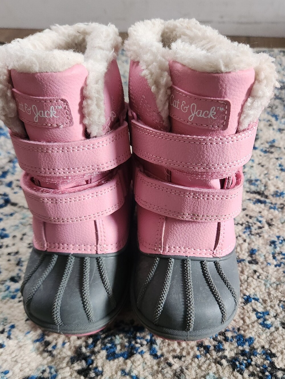 Cat & Jack Pink and Gray Kids Winter Boots